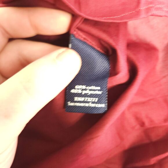 NWT Croft & Barrow Mens 17.5 32/33 Burgundy Red Classic Fit Dress Shirt - Picture 4 of 7